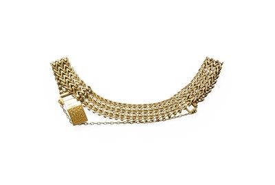 Lot 405 - A 9 Carat Gold Fancy Link Bracelet, length 18.5cm