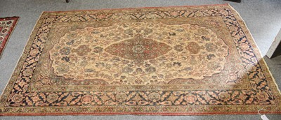 Lot 1124 - Isfahan Rug, the ivory field of vines centred...