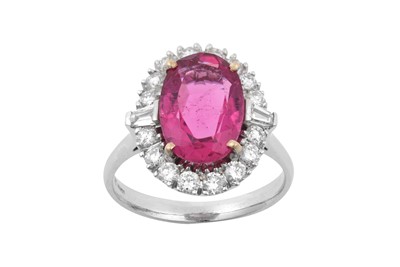 Lot 2279 - An 18 Carat Gold Pink Tourmaline and Diamond...