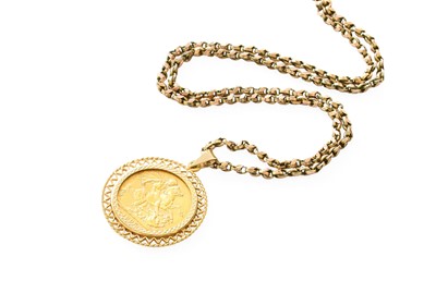 Lot 431 - A Sovereign Pendant on Chain, dated 1896,...