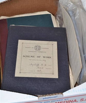 Lot 238 - Four record books and a small quantity of ephemera relating to Aycliffe C.E. Mixed School,...