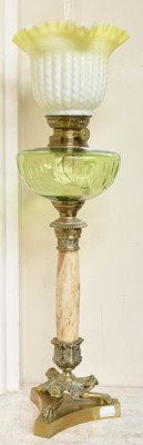 Lot 162 - A Victorian Oil Lamp, with satin vaseline...