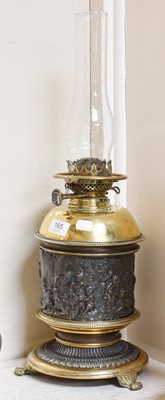 Lot 165 - AVictorian Oil Lamp, with brass base...