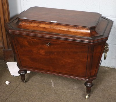 Lot 1291 - Regency Mahogany Cellarette, with caddy top,...