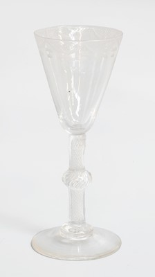 Lot 142 - A Wine Glass, circa 1750, with engraved funnel...