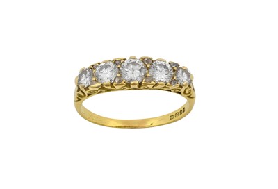 Lot 2358 - An 18 Carat Gold Diamond Five Stone Ring the...