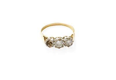 Lot 461 - An 18 Carat Gold Diamond Three Stone Ring, the...