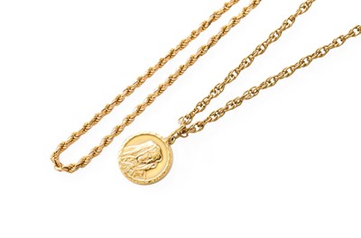 Lot 456 - A 9 Carat Gold Rope Twist Chain, length 44.5cm;...