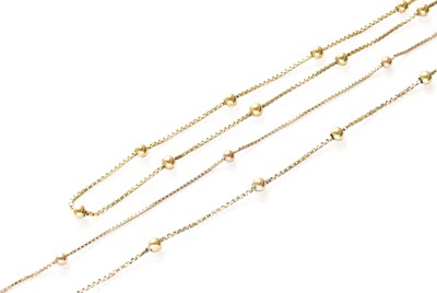 Lot 474 - A 9 Carat Gold Necklace and Bracelet, of bead...