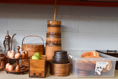 Lot 315 - A Wooden Butter Churn, together with a grain...