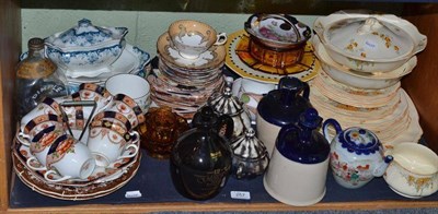 Lot 257 - Quantity of decorative ceramics, flagons, tea and dinner service, etc and a quantity of brass...