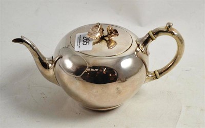 Lot 265 - A Dutch white metal cushion teapot, 10cm high (a.f.)