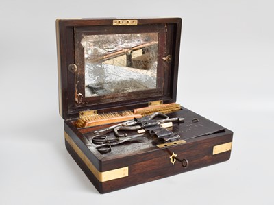 Lot 153 - A Rosewood Travelling Vanity Box, 19th century,...