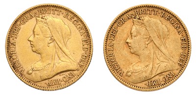 Lot 210 - 2x Victoria, Half Sovereigns, 1894 and 1901;...