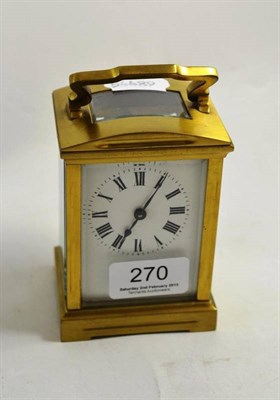 Lot 270 - A brass cased four glass carriage clock with fitted case