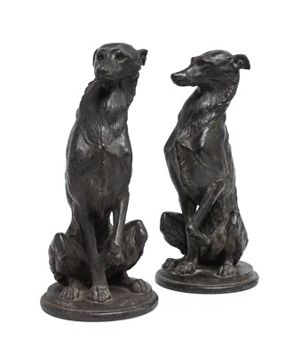 Lot 209 - A Pair of Coalbrookdale Cast Iron Borzoi, late...