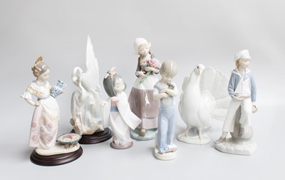 Lot 208 - Group of Lladro Figures and a Sidmonth Pottery...