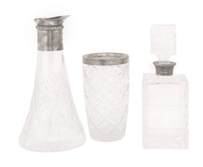 Lot 129 - A George V Silver-Mounted Cut-Glass Vase and...