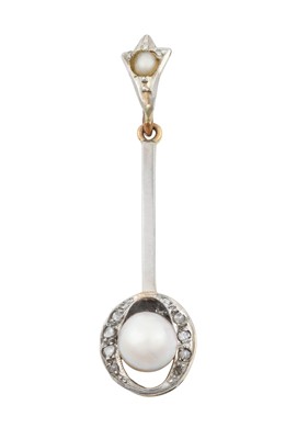 Lot 2386 - A Pearl and Diamond Pendant, circa 1900 the...