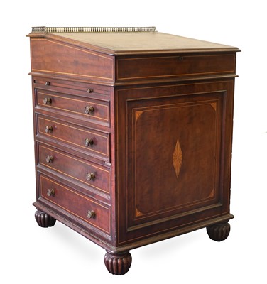 Lot 670 - A George IV Mahogany Davenport, stamped T...