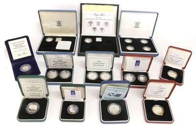 Lot 418 - Assorted Royal Mint Silver Proof Coinage; 18...