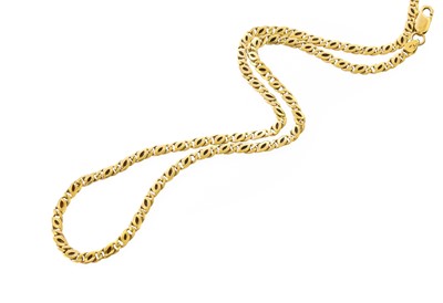 Lot 400 - An 18 Carat Gold Fancy Link Chain, length 51cm