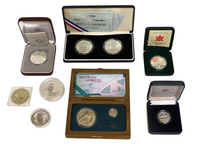 Lot 183 - Assorted World Silver Proof Coins; 10 coins in...