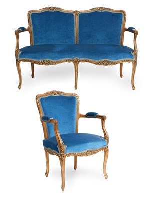 Lot 797 - A French Louis XV-Style Giltwood Two-Seater...