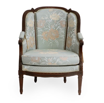 Lot 790 - A Louis XVI-Style Carved Walnut Armchair, late...