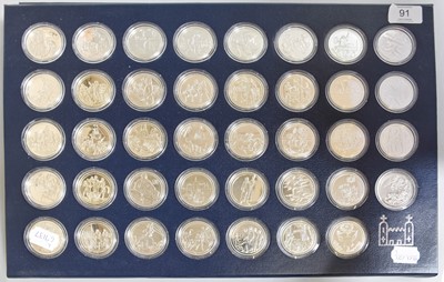 Lot 91 - A Cased Set of Thirty-Nine Elizabeth II Silver...