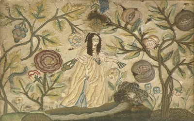 Lot 313 - A Mid 17th Century Stumpwork Picture,...