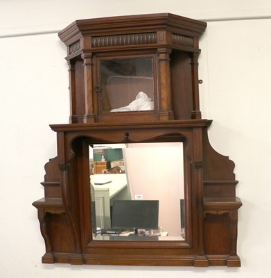 Lot 1379 - A Mahogany Overmantel Mirror, with glazed...