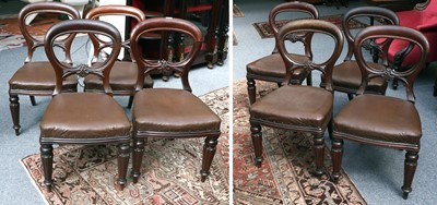 Lot 1426 - A Set of Eight Mahogany Balloon Back Dining...