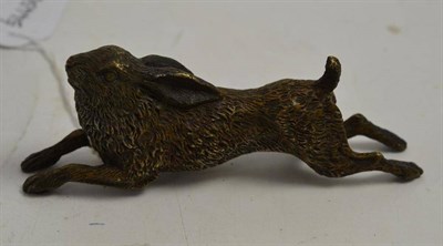 Lot 304 - Bronze hare, stamped 'B'