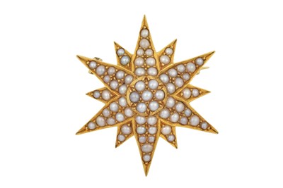 Lot 2381 - A Split Pearl Star Brooch, circa 1870 the...