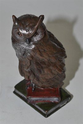 Lot 305 - Bronze owl, stamped Geschutzt