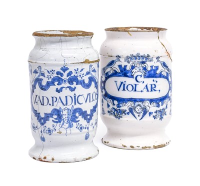 Lot 90 - A Delft Albarello, 18th century, with a...