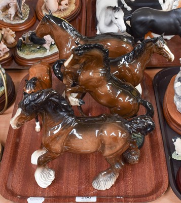 Lot 290 - Beswick Horses, including 'Rearing Cobb' model...