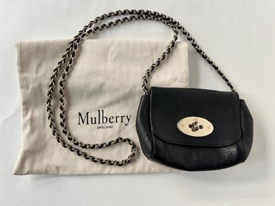 Lot 1036 - Mulberry Mini Lily Black 'Glossy Goat' Leather...