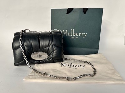 Lot 1049 - Mulberry Black Leather Little Softie Bag, with...