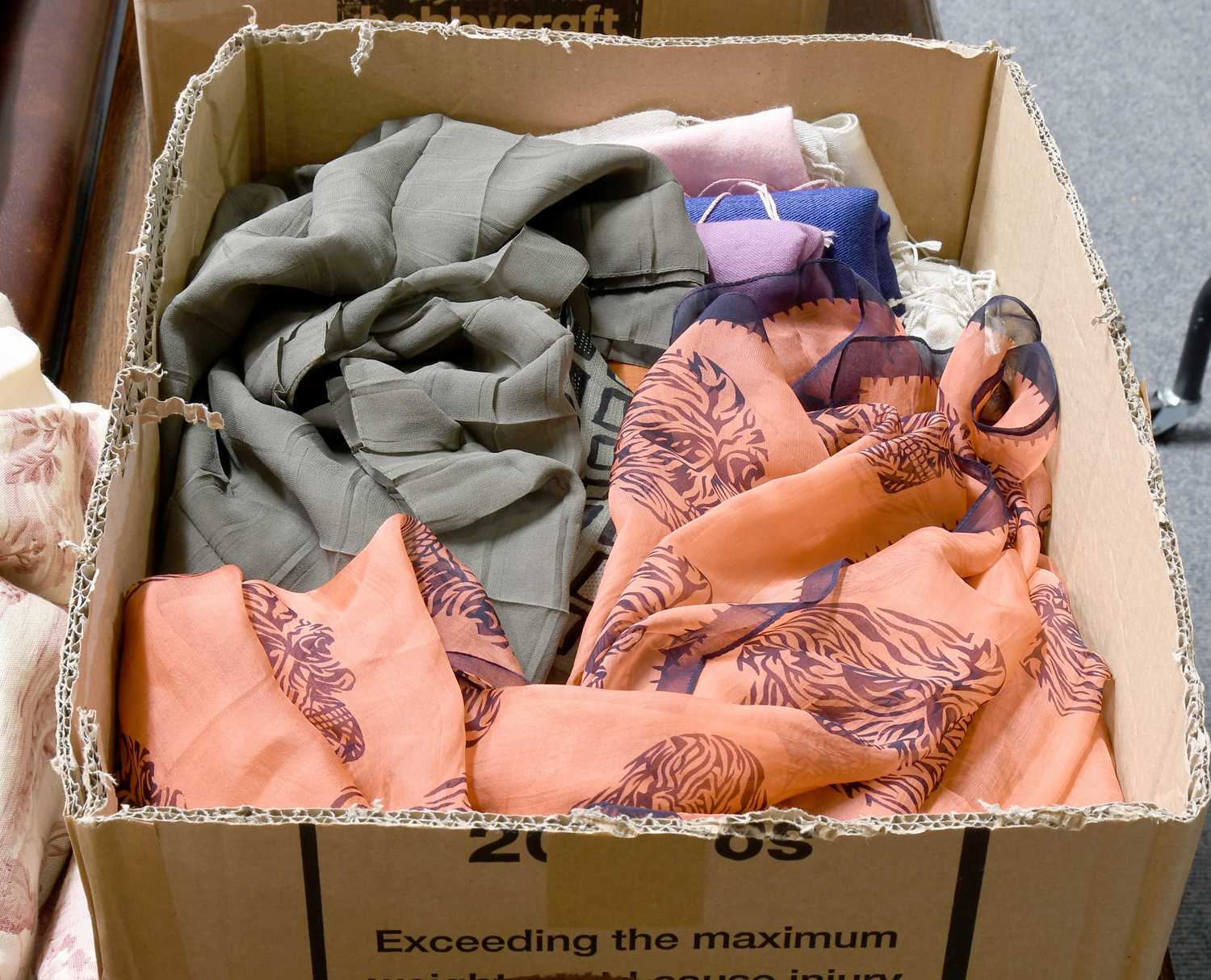 Lot 1103 - Assorted Printed and Woven Silk, Wool and...