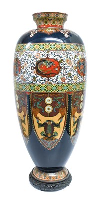 Lot 151 - A Japanese Cloisonne Enamel Vase, Meiji period,...