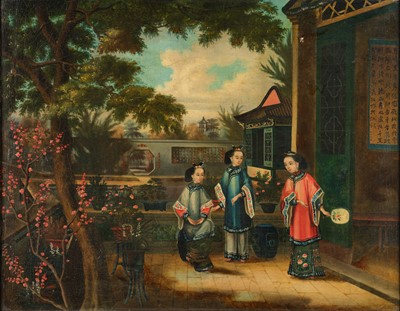 Lot 1079 - Chinese School (19th Century) Ladies in a...