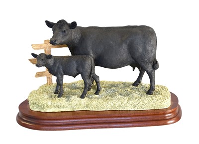 Lot 2120 - Border Fine Arts 'Aberdeen Angus Cow and Calf'...