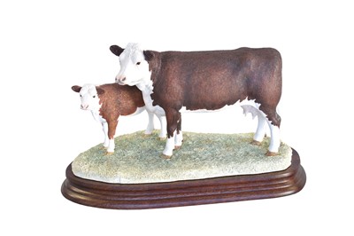 Lot 2140 - Border Fine Arts 'Hereford Cow and Calf',...