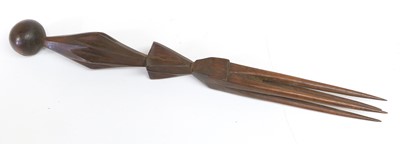 Lot 308 - A Fijian Cannibal Fork, of hardwood with a...