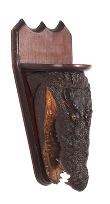 Lot 84 - Taxidermy: A Mugger Crocodile Head Mount...