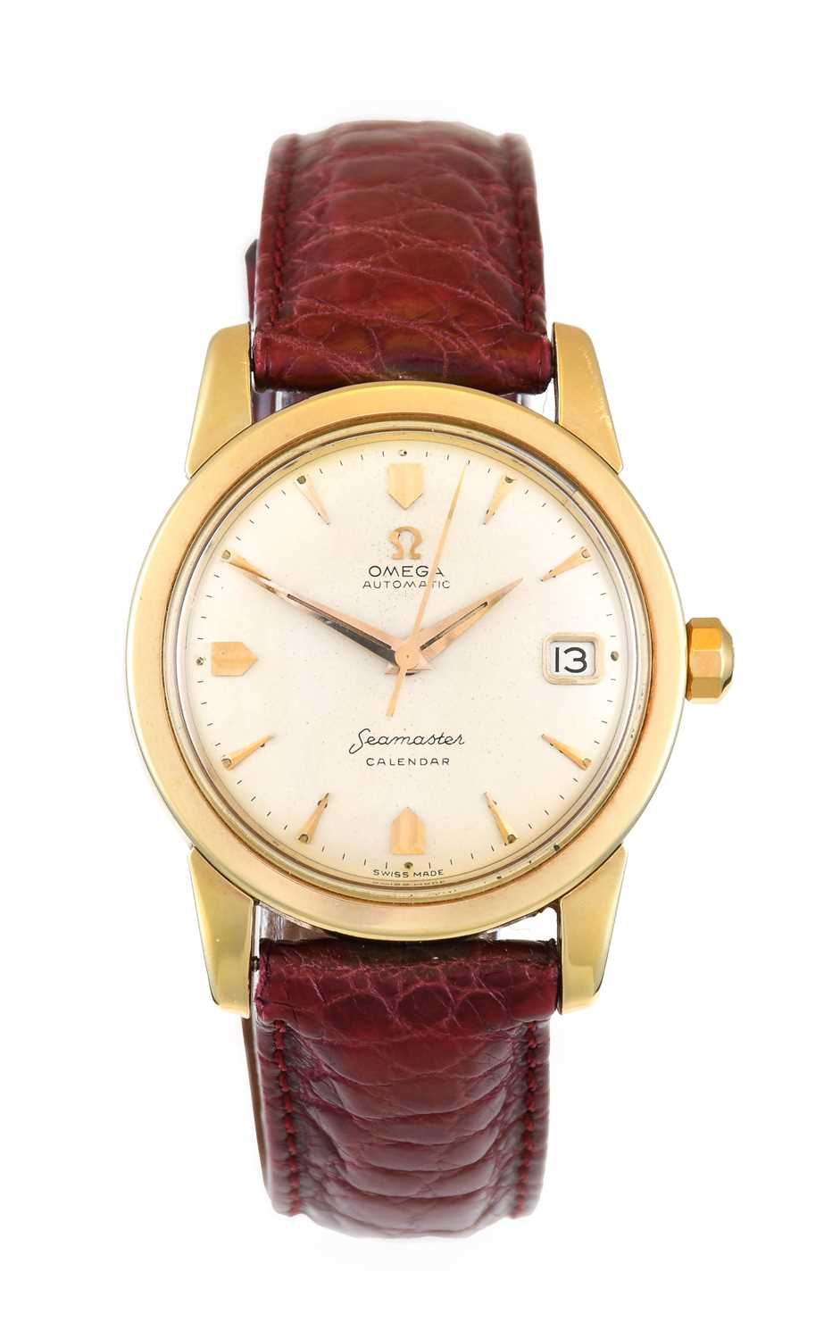 Lot 2181 - Omega: An 18 Carat Gold Automatic Calendar...