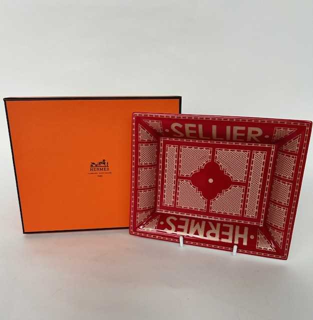 Lot 1023 - Hermès Porcelain Hermès Sellier Rectangular...