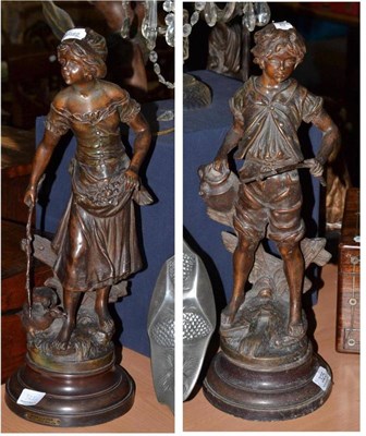 Lot 325 - A pair of spelter figures